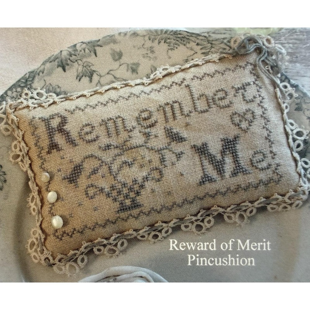 Blackbird Designs Reward of Merit Basket of Memories Pattern w Floss & SOME Lace